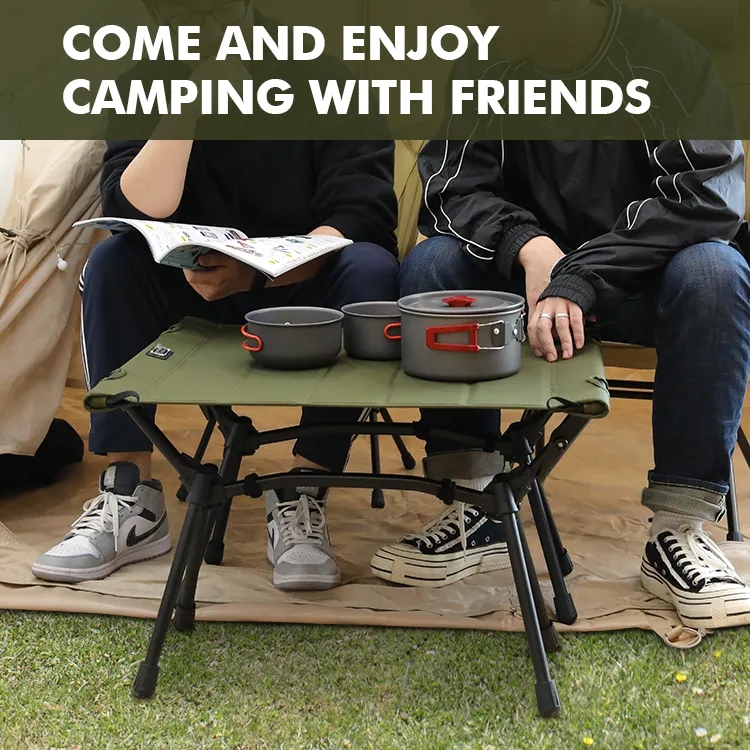 New Arrive Outdoor Multifunction Portable Foldable Camping Table Aluminum High And Low Camp Table
